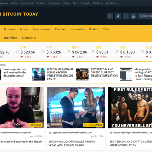 FULLY AUTOMATED BITCOIN NEWS SITE. HUGE PROFIT POTENTIAL FROM AMAZON, CLICKBANK, AD SPACES